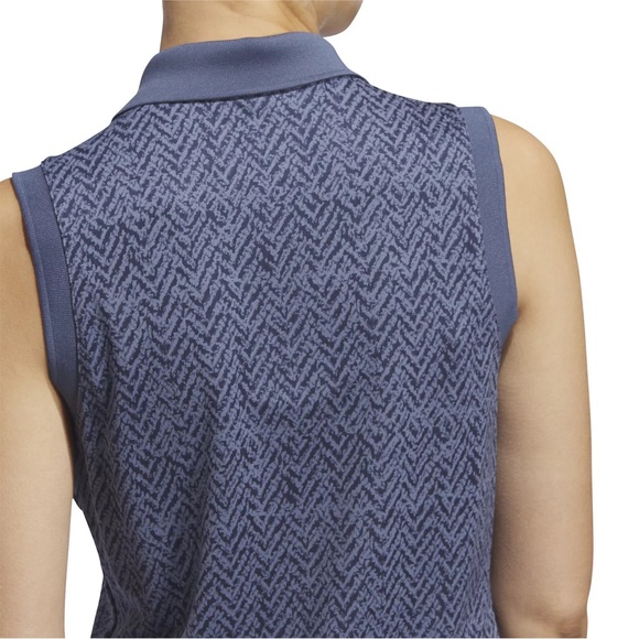 Adidas Ultimate365 Jacquard Sleeveless Polo - Picture 4 of 8